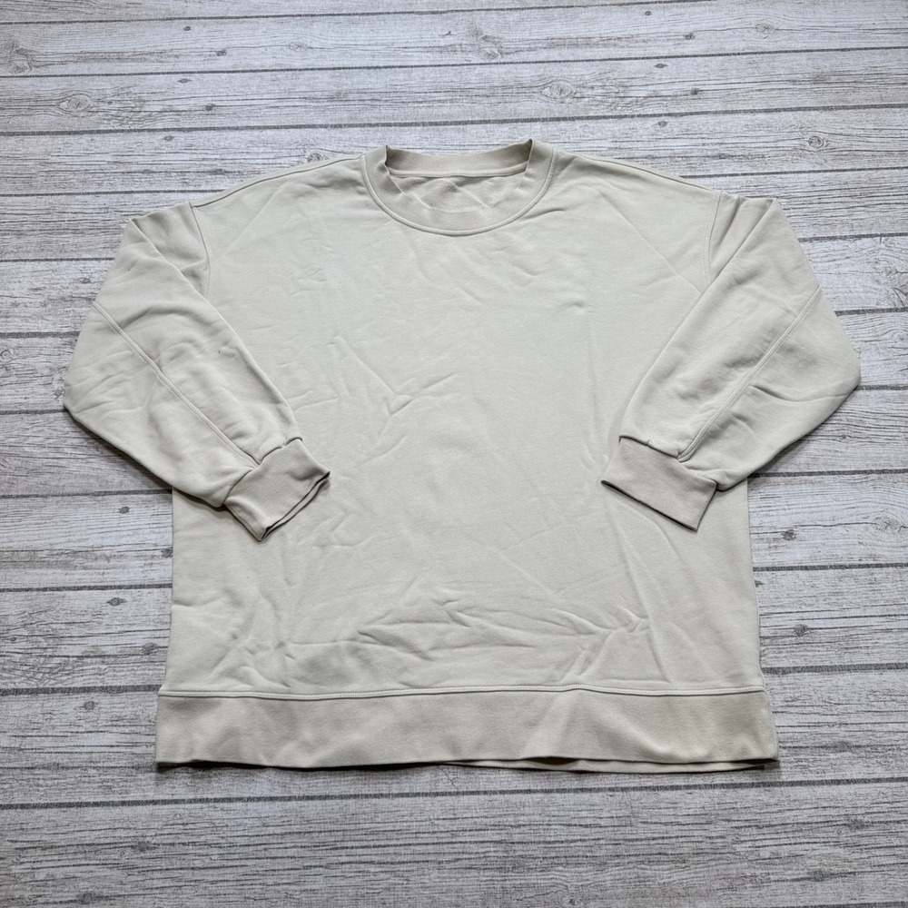 Lululemon Sweatshirt Women's XL Beige French Terry Perfectly Oversized Athletic